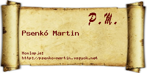 Psenkó Martin névjegykártya