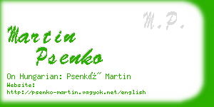 martin psenko business card